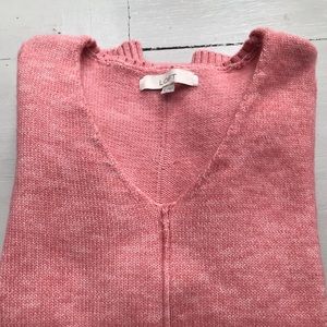 Loft loose fit v neck pink sweater size small